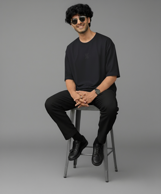 Oversize Crew Neck Tshirt: Noir Black