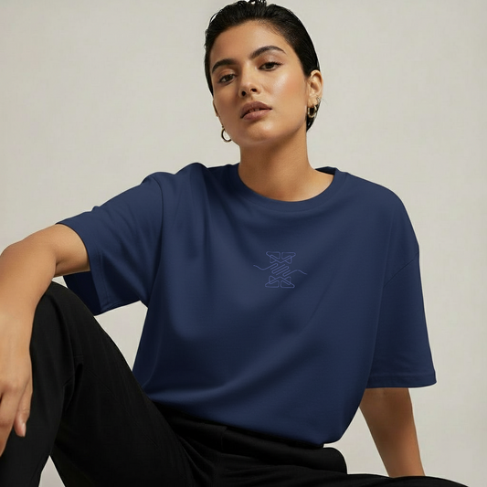 Oversize Crew Neck Tshirt: Sapphire Blue