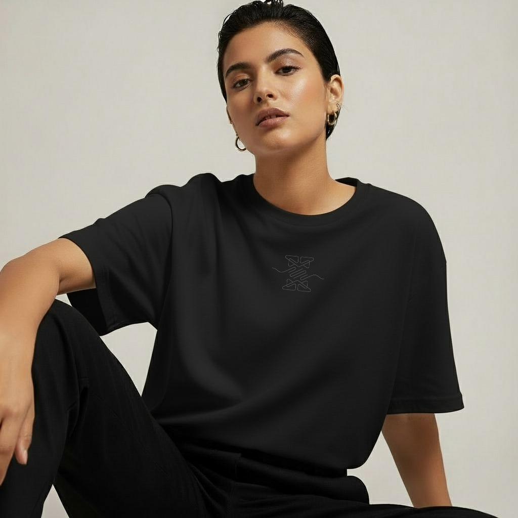 Oversize Crew Neck Tshirt: Noir Black