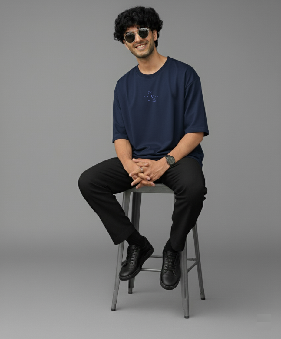 Oversize Crew Neck Tshirt: Sapphire Blue