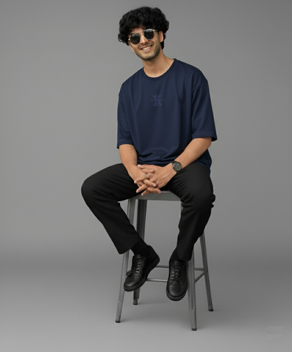 Oversize Crew Neck Tshirt: Sapphire Blue