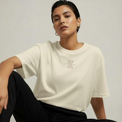 Oversize Crew Neck Tshirt: Sandstone